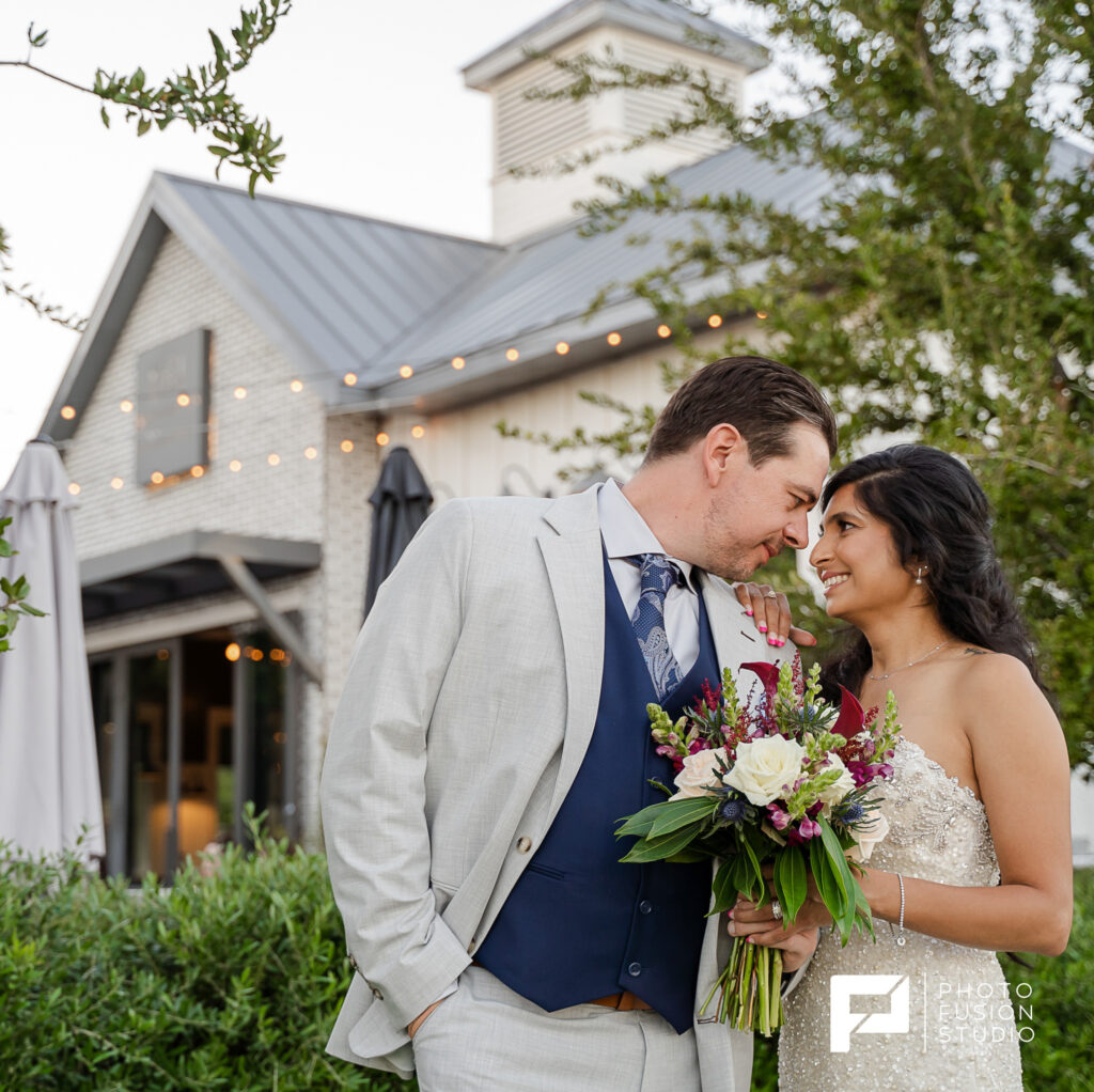 wedding couple at wedding venue